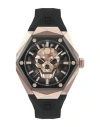 Philipp Plein Men's The Skull Spikes Black Silicone Strap Watch 45mm In Fantasy