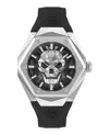 Philipp Plein Men's The Skull Spikes Black Silicone Strap Watch 45mm In Multi