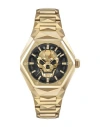 Philipp Plein Women's Skull Spikes Gold Ion Plated Stainless Steel Bracelet Watch 40mm In Gold