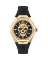 Philipp Plein Women's Skull Spikes Black Silicone Strap Watch 40mm In Black