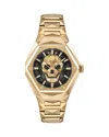 Philipp Plein Women's Skull Spikes Gold Ion Plated Stainless Steel Bracelet Watch 40mm In Black/gold