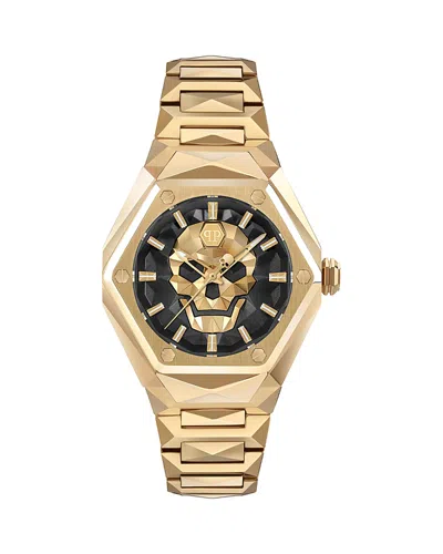 Philipp Plein Women's Skull Spikes Gold Ion Plated Stainless Steel Bracelet Watch 40mm