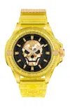 Philipp Plein The Skull Plastic Strap Watch, 44mm In Gold
