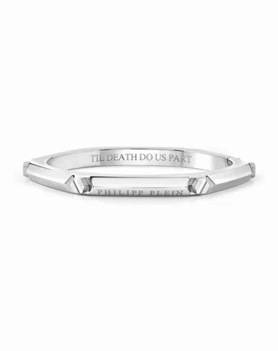 Philipp Plein The Plein Cuff Bangle Bracelet Man Bracelet Silver Size S Stainless Steel In Metallic