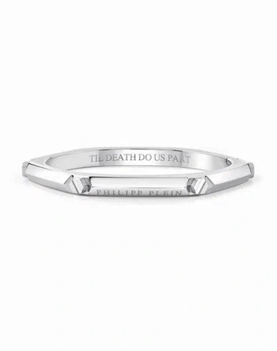 Philipp Plein The Plein Cuff Bangle Bracelet Woman Bracelet Silver Size 6 Stainless Steel