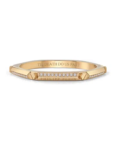Philipp Plein The Plein Cuff Crystal Bangle Bracelet In Gold
