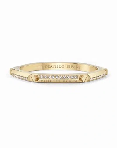 Philipp Plein The Plein Cuff Crystal Bangle Bracelet Woman Bracelet Gold Size 6 Stainless Steel