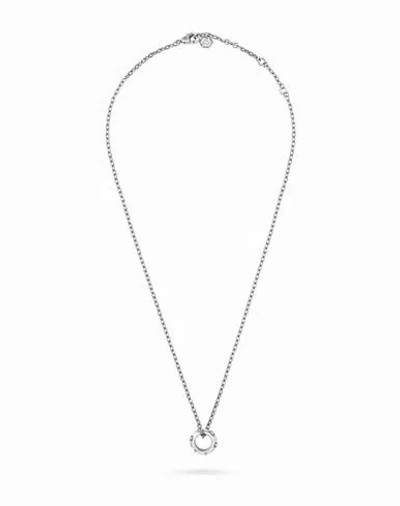 Philipp Plein The Plein Cuff Crystal Cable Chain Necklace Woman Necklace Silver Size - Stainless Ste