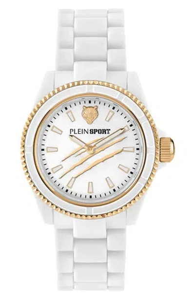 Philipp Plein Sport The Scratch Silicone Strap Watch, 38mm In White