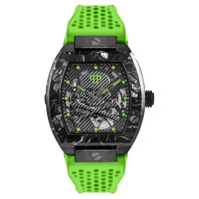 Philipp Plein The Skeleton Sport Automatic Black Dial Men's Watch Pwbaa1022 In Green