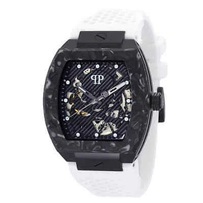 Pre-owned Philipp Plein The Skeleton Sport Automatic Black Dial Men's Watch Pwbaa1122
