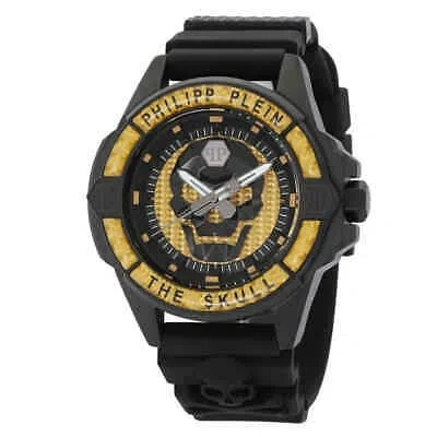 Pre-owned Philipp Plein The Skull Quartz Yellow Dial Men's Watch Pwaaa1922