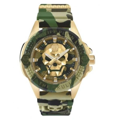 Philipp Plein The Skull Titan Quartz Camouflage Dial Men's Watch Pwaaa0921 In Gold Tone