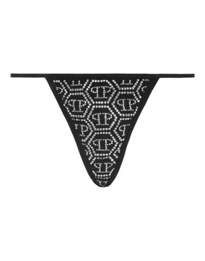 Philipp Plein Thong All Over Plein Logo Women In Black