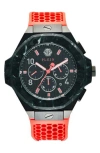 Philipp Plein Three Hand Quartz Chronograph Silicone Strap Watch, 46mm In Black