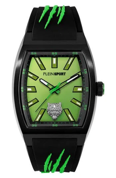 Philipp Plein Three-hand Quartz Silicone Strap Watch, 40mm In Black
