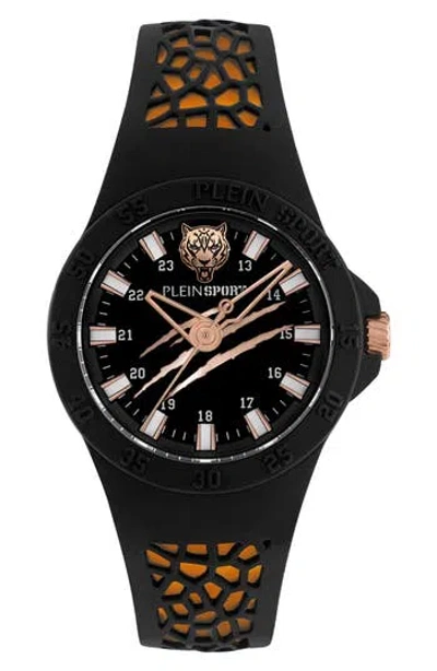 Philipp Plein Sport Three-hand Quartz Silicone Strap Watch, 40mm In Black