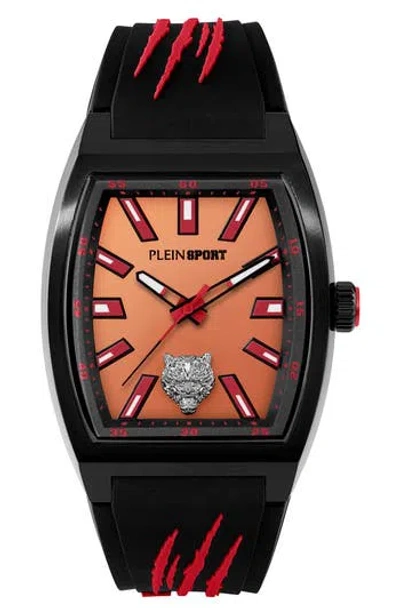 Philipp Plein Sport Three-hand Quartz Silicone Strap Watch, 40mm In Black Black