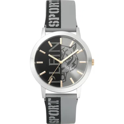 Philipp Plein Sport Three-hand Quartz Silicone Strap Watch, 44mm In Grey/stainless Steel