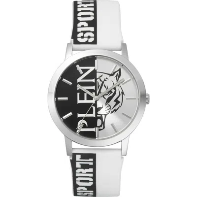 Philipp Plein Sport Three-hand Quartz Silicone Strap Watch, 44mm In White/ip Stainless Steel