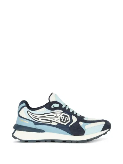 Philipp Plein Titan Edge Lace-up Sneakers In Blue