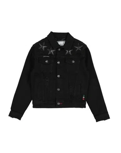 Philipp Plein Babies'  Toddler Boy Denim Outerwear Black Size 6 Cotton, Elastomultiester, Elastane