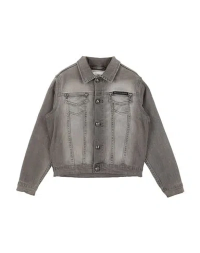 Philipp Plein Babies'  Toddler Boy Denim Outerwear Grey Size 6 Cotton, Elastane