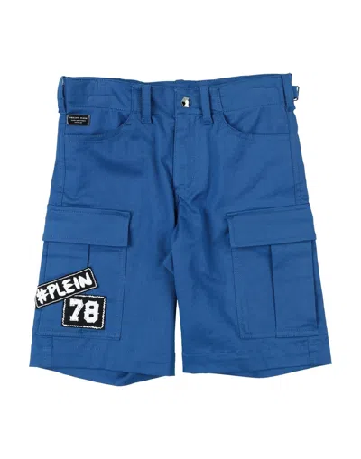 Philipp Plein Babies'  Toddler Boy Shorts & Bermuda Shorts Blue Size 6 Cotton, Elastane