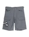 Philipp Plein Babies'  Toddler Boy Shorts & Bermuda Shorts Grey Size 6 Cotton, Elastane