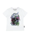 Philipp Plein Babies'  Toddler Boy T-shirt White Size 6 Cotton, Glass