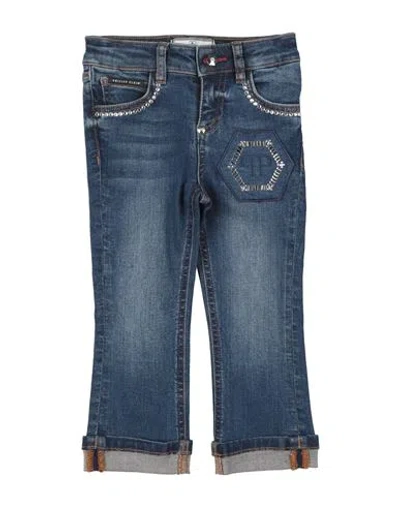 Philipp Plein Babies'  Toddler Girl Jeans Blue Size 6 Cotton, Elastomultiester, Elastane