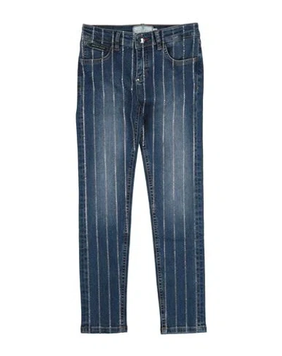 Philipp Plein Babies'  Toddler Girl Jeans Blue Size 6 Cotton, Elastomultiester, Elastane