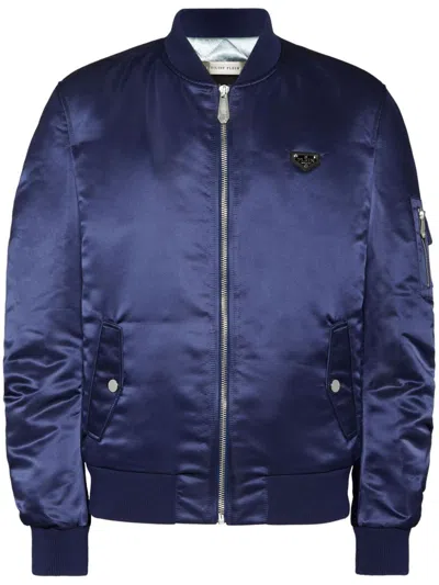 Philipp Plein Top Gun Bomber Jacket In 蓝色