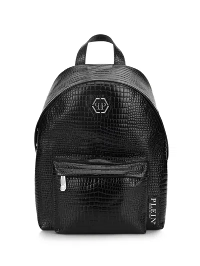 Philipp Plein Top-handle Leather Backpack In Black