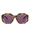 Philipp Plein Tortoiseshell Square-frame Acetate Sunglasses With Saddle Nose Bridge In Purple