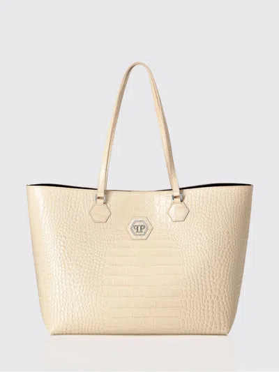 Philipp Plein Crocodile Print Leather Bag In Brown
