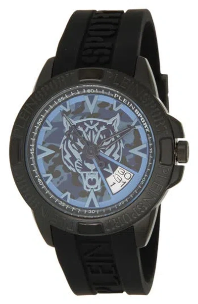 Philipp Plein Touchdown Silicone Strap Watch, 44mm