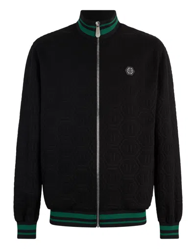 Philipp Plein Tracksuit Jacket Jacquard Monogram In Black