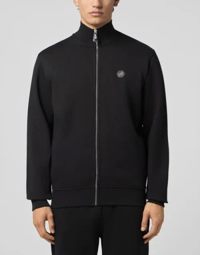 Philipp Plein Tracksuit Jacket Painted Skull Men In Black