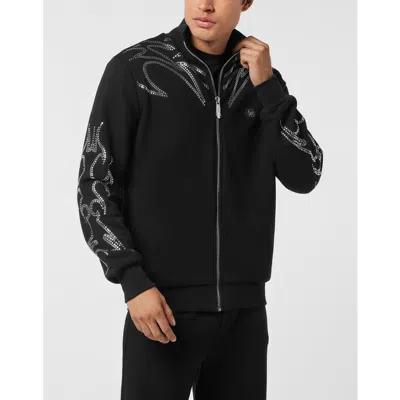 Philipp Plein Tracksuit Jacket Texas Studs Men In Black
