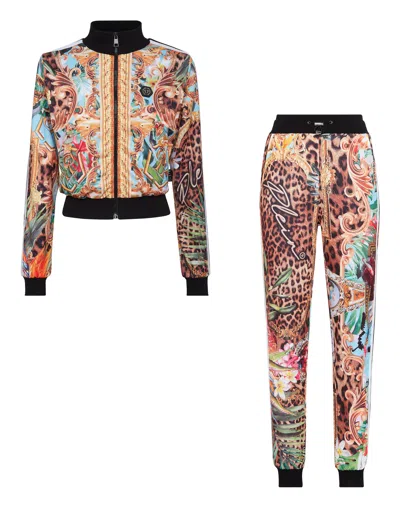 Philipp Plein Tracksuit Top/trousers Baroque Flowers In Multi