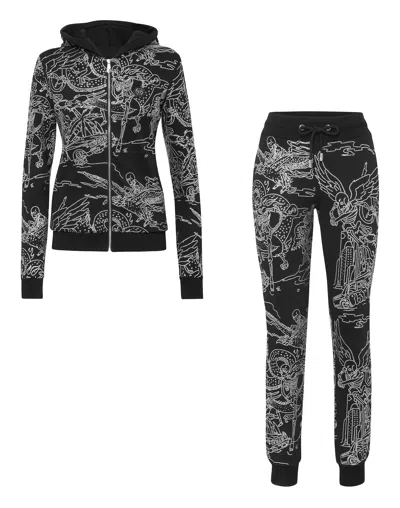 Philipp Plein Tracksuit Top/trousers Stones Skeleton Tattoo In Black