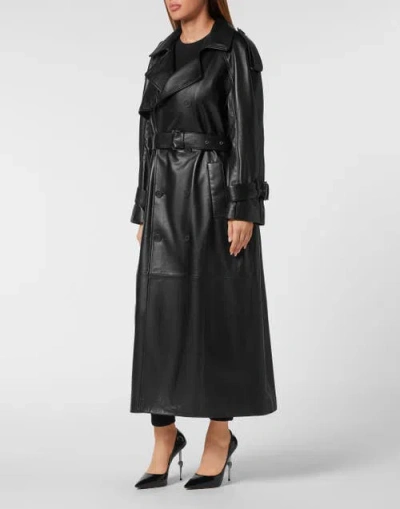 Philipp Plein Trench Coat Women In Black