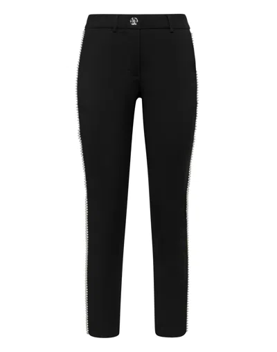 Philipp Plein Trousers Tailored Fit Studs In Black