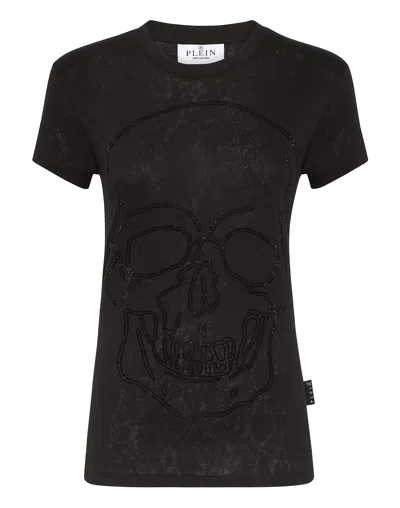 Philipp Plein T-shirt Round Neck Sexy Pure Fit Skull In Black