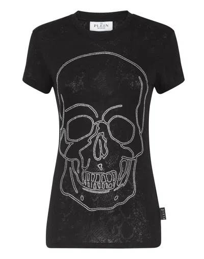 Philipp Plein T-shirt Round Neck Sexy Pure Fit Skull In Black