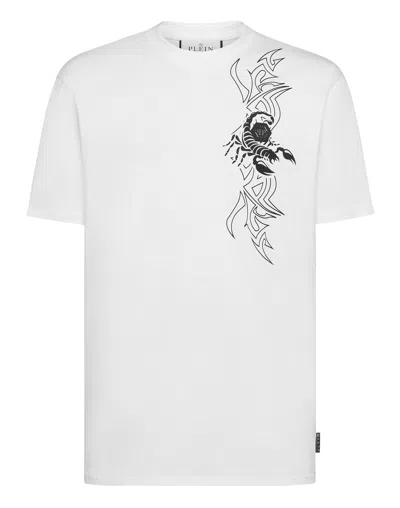 Philipp Plein T-shirt Round Neck Ss Scorpion In White