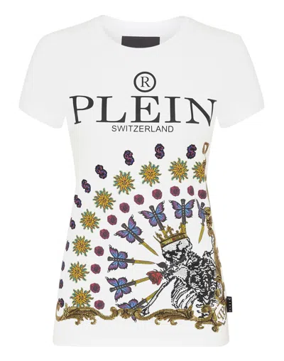 Philipp Plein T-shirt Sexy Pure Skeleton Tattoo With Crystals In Multi