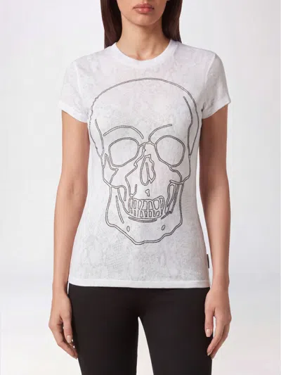 Philipp Plein T-shirt Round Neck Skull Women In White
