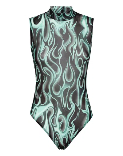 Philipp Plein Tulle Body Sleeveless Flame